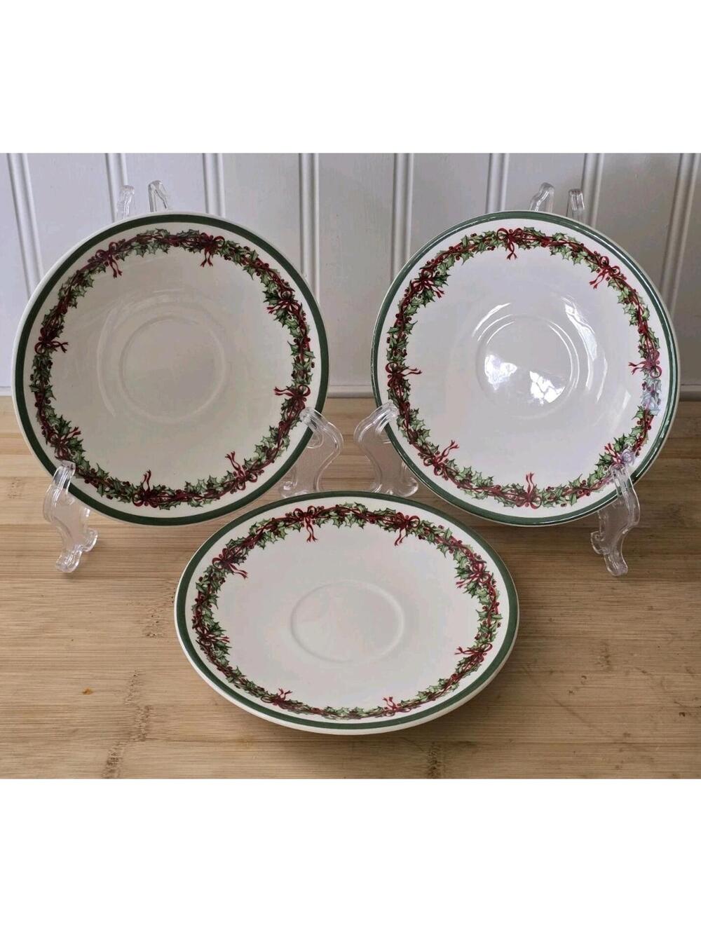 Christopher Radko “Traditions” Holiday Celebrations Saucers Christmas Set Of 3